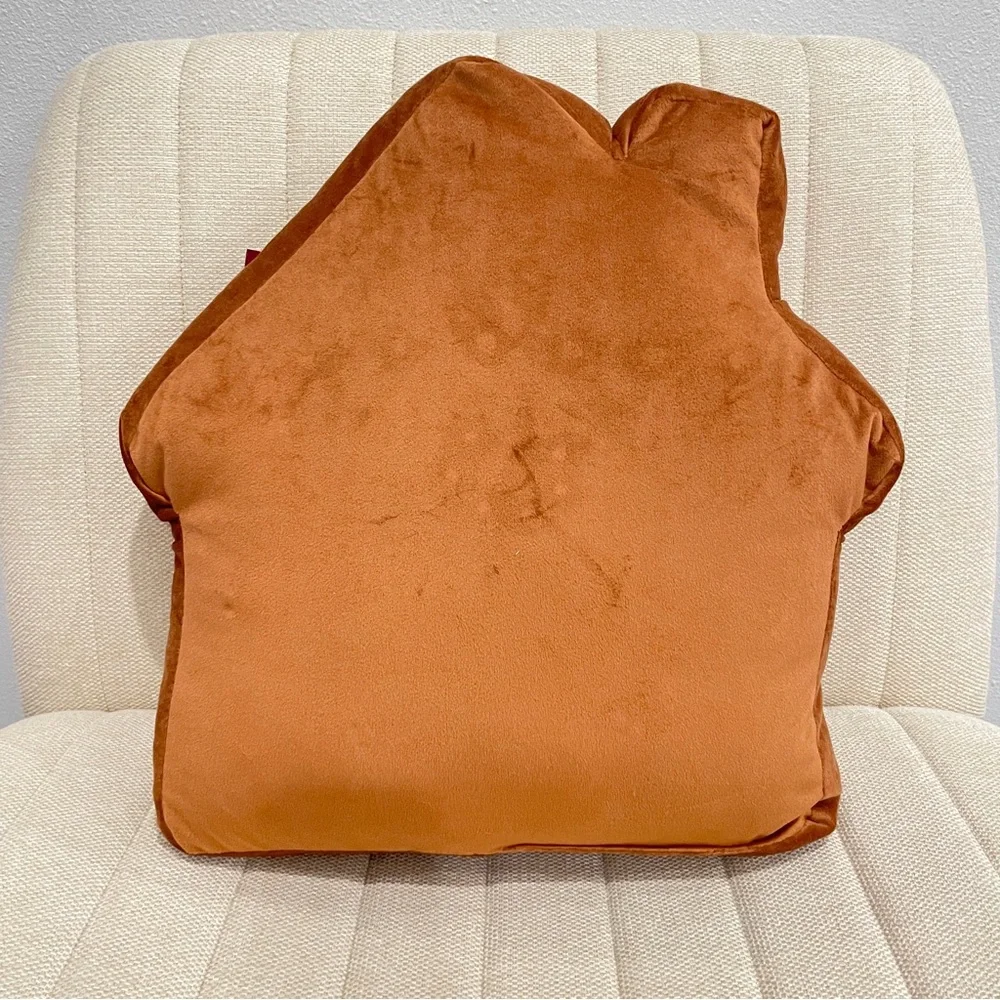 NEW Gingerbread House Christmas Decorative Pillow 16x16 Holiday Plush Pom‎ Pom